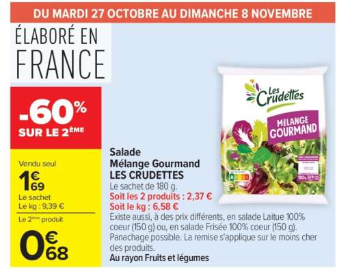 Salade mélange gourmand LES CRUDETTES