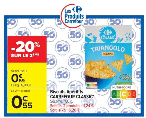 Biscuits Apéritifs CARREFOUR CLASSIC'
