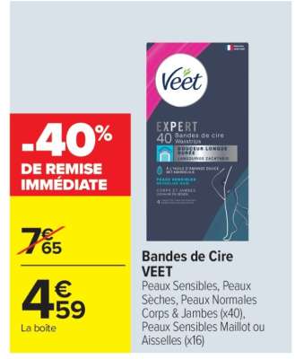 Bandes de cire VEET