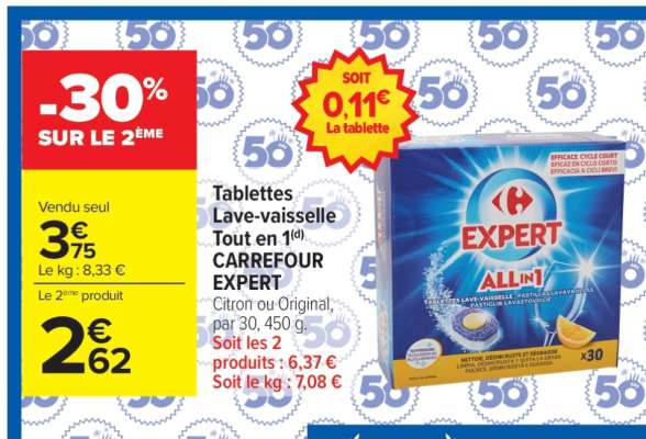Tablettes lave-vaisselle Tout en 1 CARREFOUR EXPERT