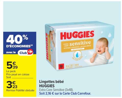 LINGETTES BÉBÉ “HUGGIES”
