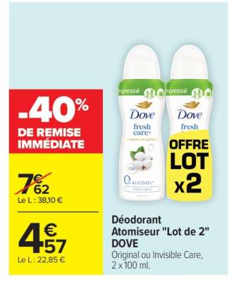Déodorant atomiseur "Lot de 2" DOVE