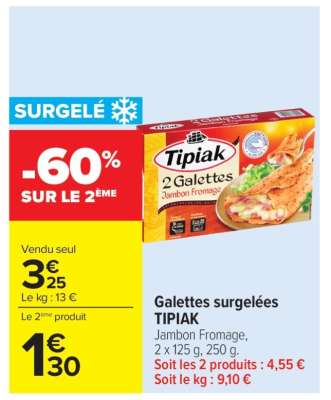 Galettes surgelées TIPIAK