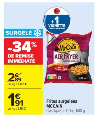 FRITES SURGELÉES “MCCAIN”