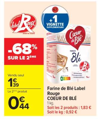 Farine de Blé Label Rouge COEUR DE BLÉ