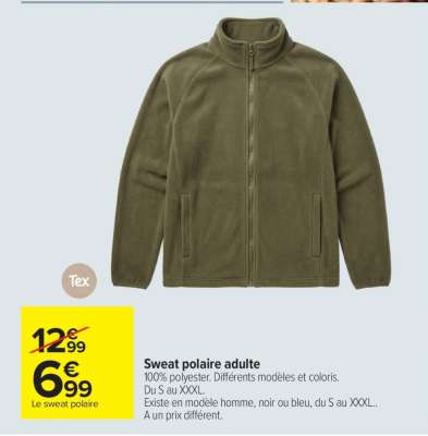 Sweat polaire adulte