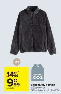 Veste fluffly homme