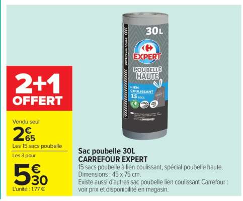 Sac poubelle 30L CARREFOUR EXPERT