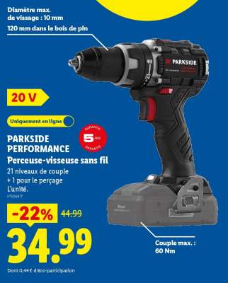 PARKSIDE PERFORMANCE Perceuse-visseuse sans fil