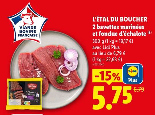 L'ÉTAL DU BOUCHER 2 bavettes marinées et fondue d'échalote