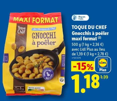 TOQUE DU CHEF Gnocchis à poêler maxi format