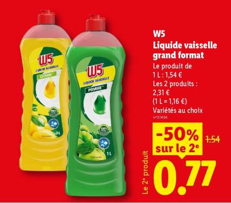 W5 Liquide vaisselle grand format