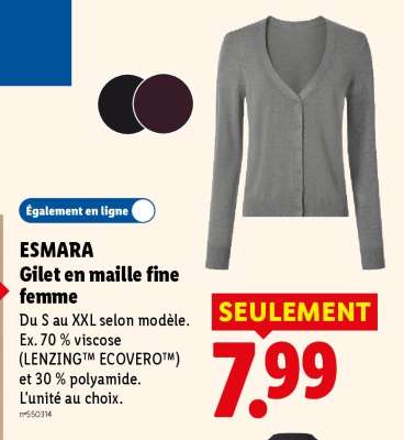 ESMARA Gilet en maille fine femme