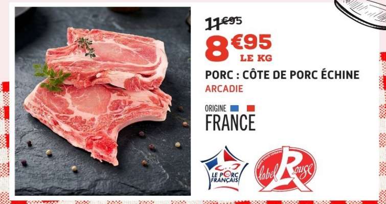 PORC : CÔTE DE PORC ÉCHINE