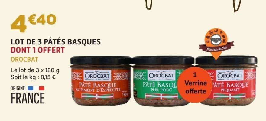 Lot de 3 pâtés basques