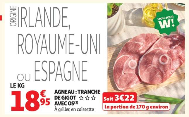 Agneau : Tranche De Gigot*** Avec Os