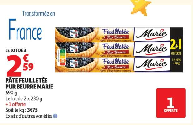 Pâte Feuilletée Pur Beurre Marie