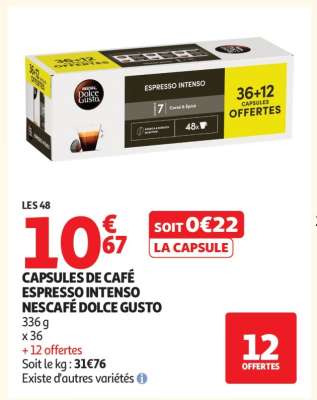 CAPSULES DE CAFÉ ESPRESSO INTENSO NESCAFÉ DOLCE GUSTO