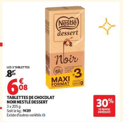 Tablettes De Chocolat Noir Nestle Dessert