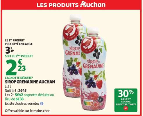SIROP GRENADINE AUCHAN