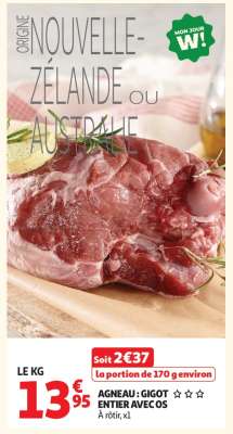 Agneau : Gigot*** Entier Avec Os