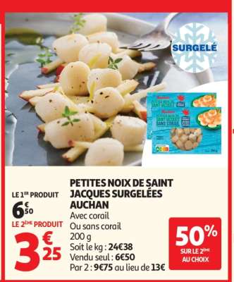 Petites Noix De Saint Jacques Surgelées Auchan