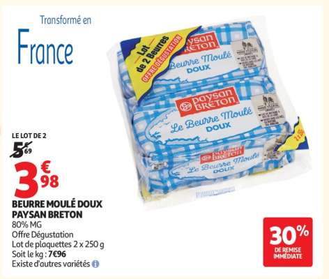 BEURRE MOULÉ DOUX PAYSAN BRETON