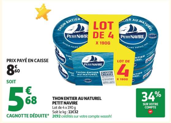 Thon entier au naturel 'Petit Navire'