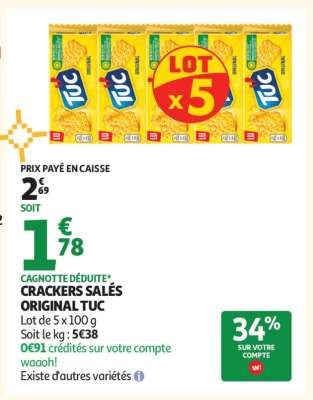 Crackers Salés Original Tuc