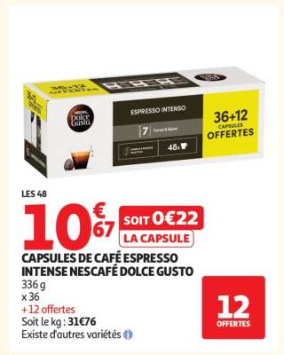 CAPSULES DE CAFÉ ESPRESSO INTENSE NESCAFÉ DOLCE GUSTO