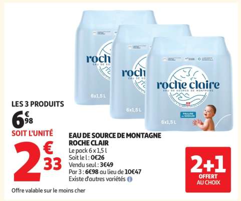 EAU DE SOURCE DE MONTAGNE ROCHE CLAIR