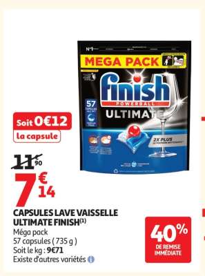 CAPSULES LAVE VAISSELLE ULTIMATE FINISH