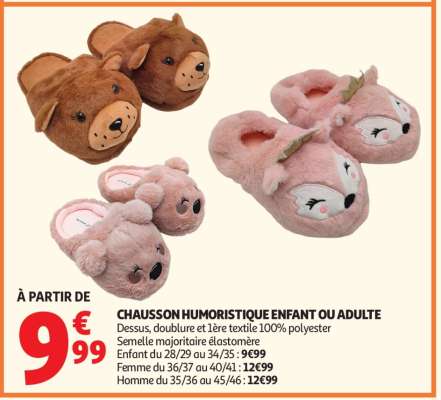 CHAUSSON HUMORISTIQUE ENFANT OU ADULTE