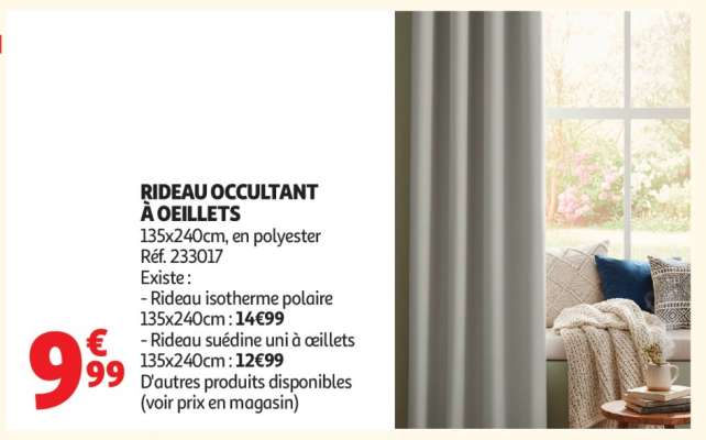 RIDEAU OCCULTANT À OEILLETS