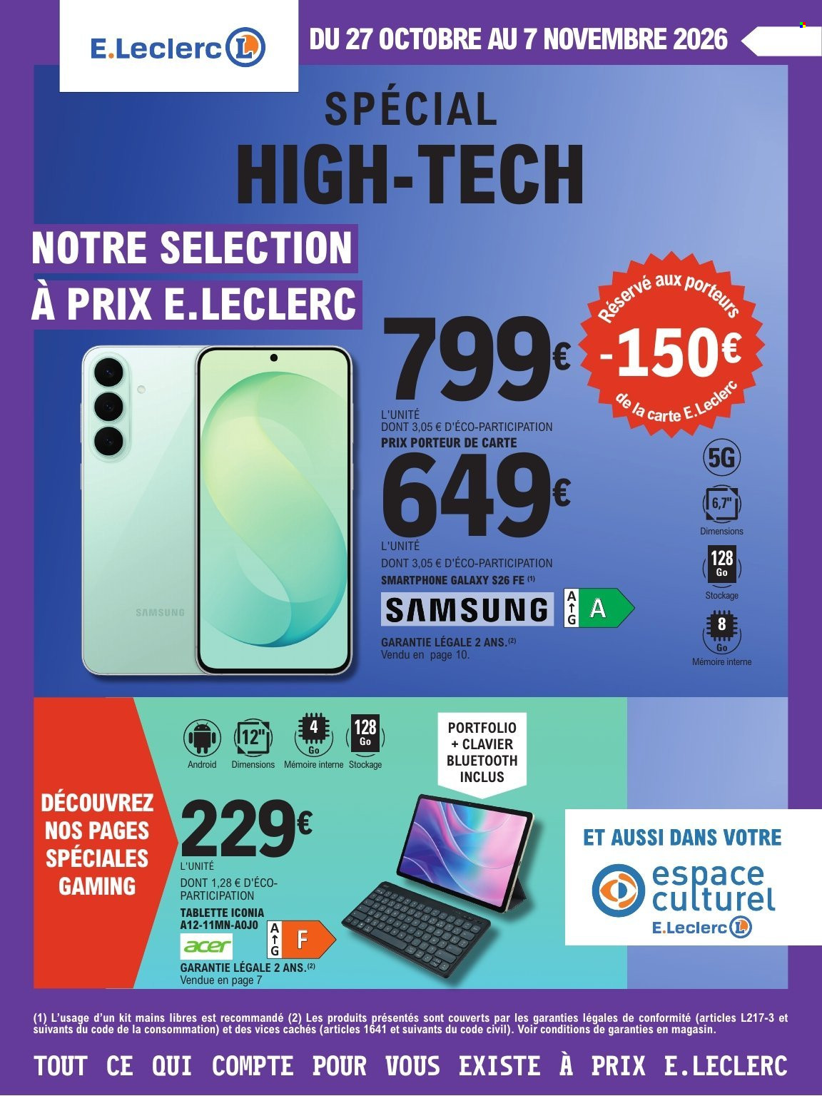 Catalogue E.Leclerc - 27/10/2026 - 07/11/2026. Page 1
