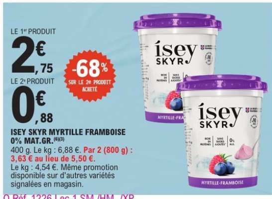 ISEY SKYR MYRTILLE FRAMBOISE 0% MAT.GR.