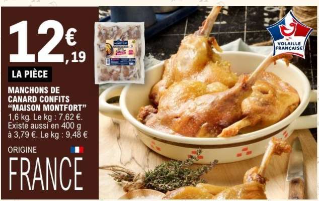 MANCHONS DE CANARD CONFITS "MAISON MONTFORT"
