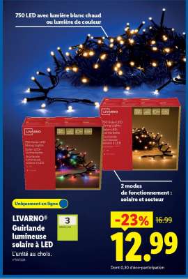 LIVARNO® Guirlande lumineuse solaire à LED