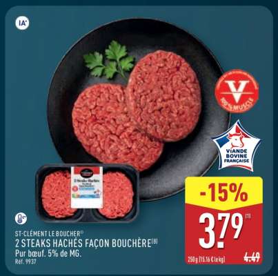 2 STEAKS HACHÉS FAÇON BOUCHÈRE
