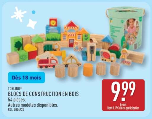 TOYLINO® BLOCS DE CONSTRUCTION EN BOIS
