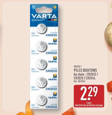 VARTA PILES BOUTONS