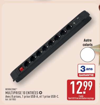 WORKZONE® MULTIPRISE 10 ENTRÉES