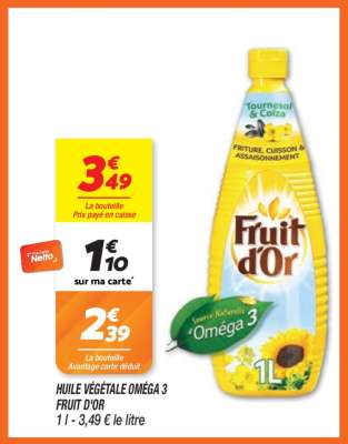 Huile Végétale Oméga 3 Fruit d'Or