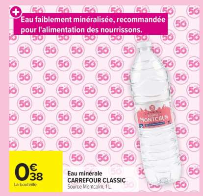 Eau minérale CARREFOUR CLASSIC