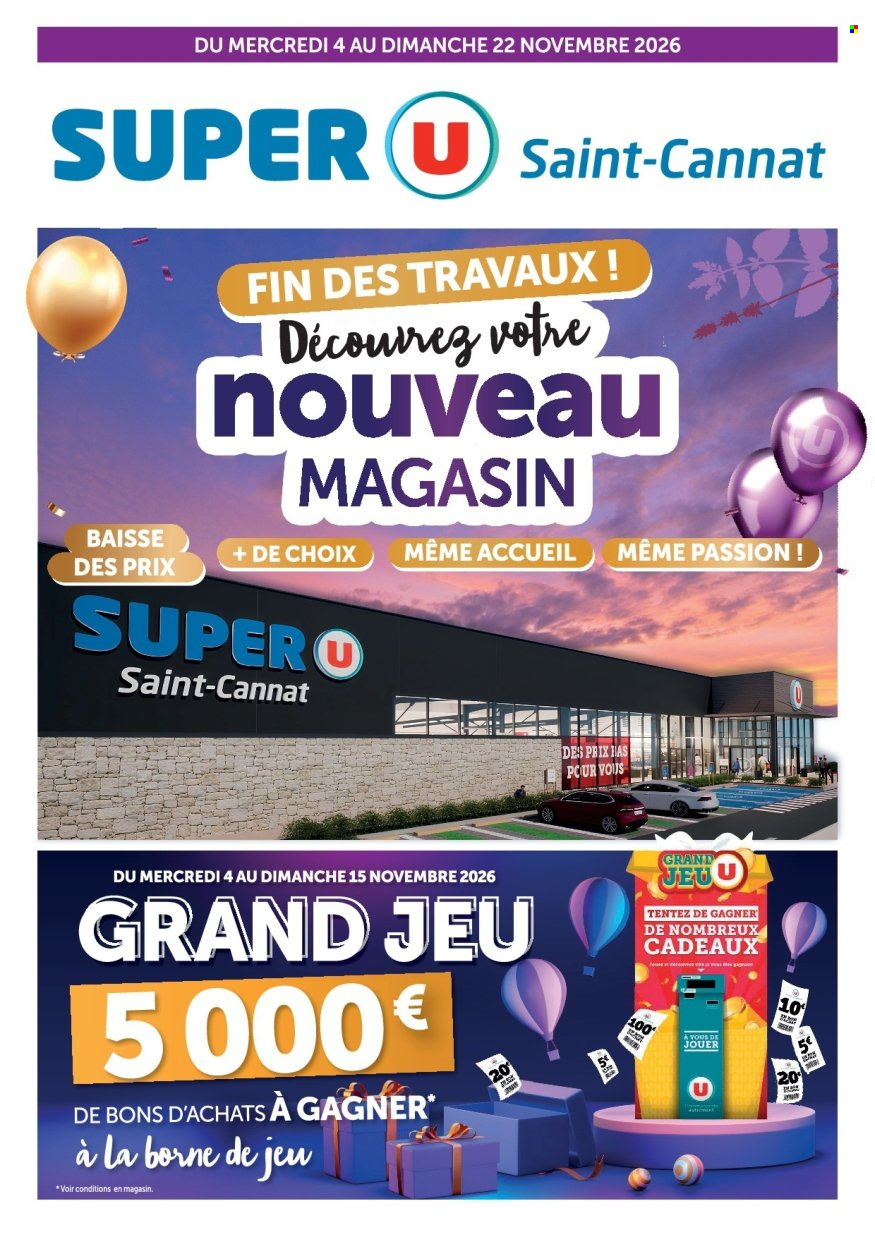 Catalogue SUPER U - 04/11/2026 - 22/11/2026. Page 1